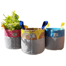 Load image into Gallery viewer, Pot Plant  Cover With Shweshwe Trim - 10 Litres
