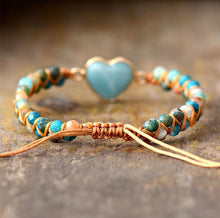 Load image into Gallery viewer, Turquoise Heart &amp; Beaded Bracelet
