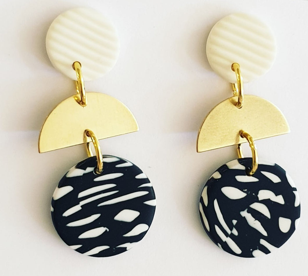 Black & White Abstract Earrings