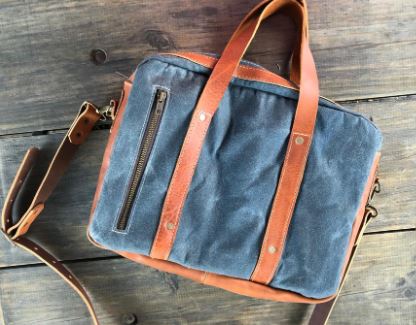 Canvas Work Bag - Blue-Grey