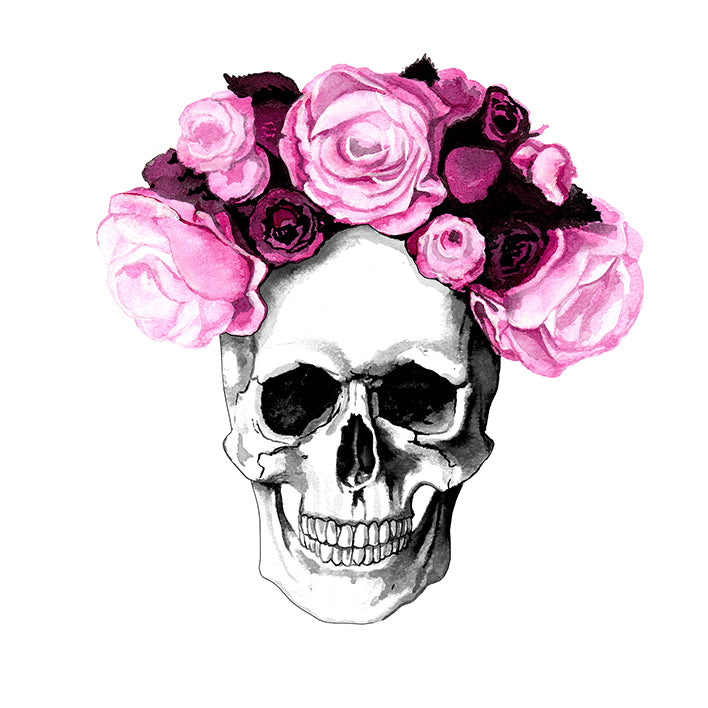 Skull Flowers Print