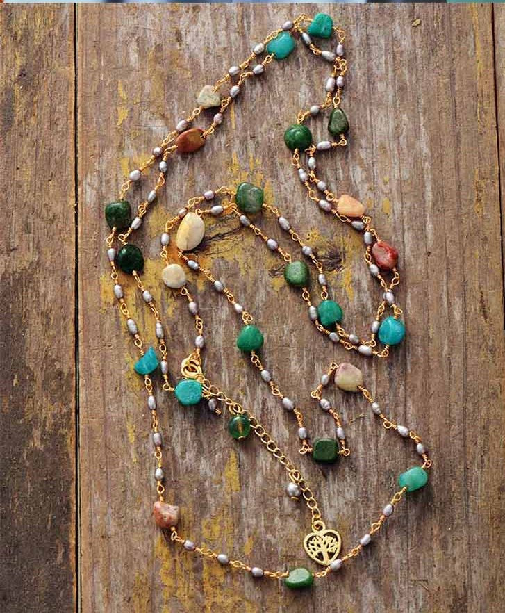 Multi-Coloured Stone Necklace