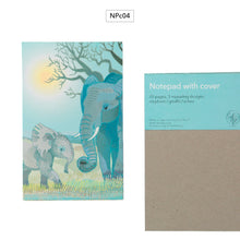 Load image into Gallery viewer, Notepads With Cover - Elephants
