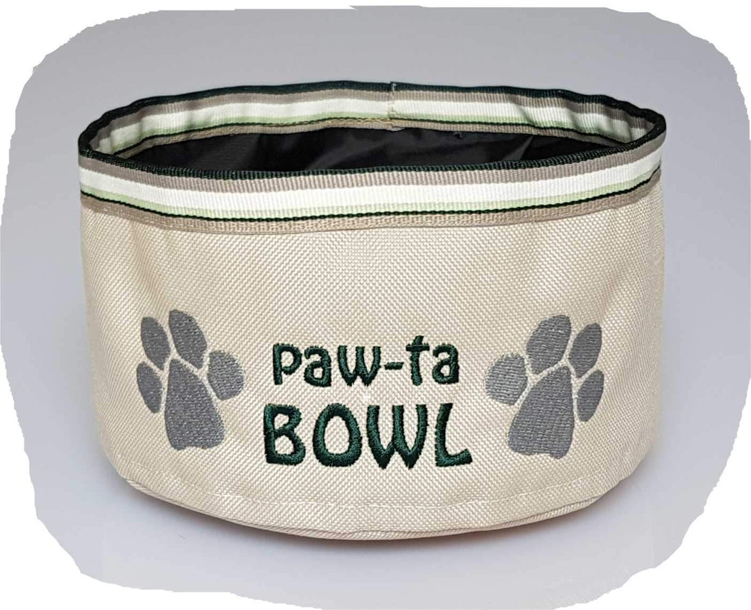 Portable Dog Bowl - Paw-ta Bowl - Cream