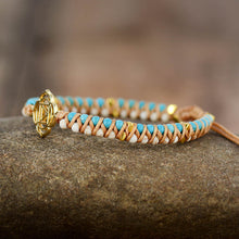 Load image into Gallery viewer, Gold Chakra &amp; Turquoise Beaded Bracelet
