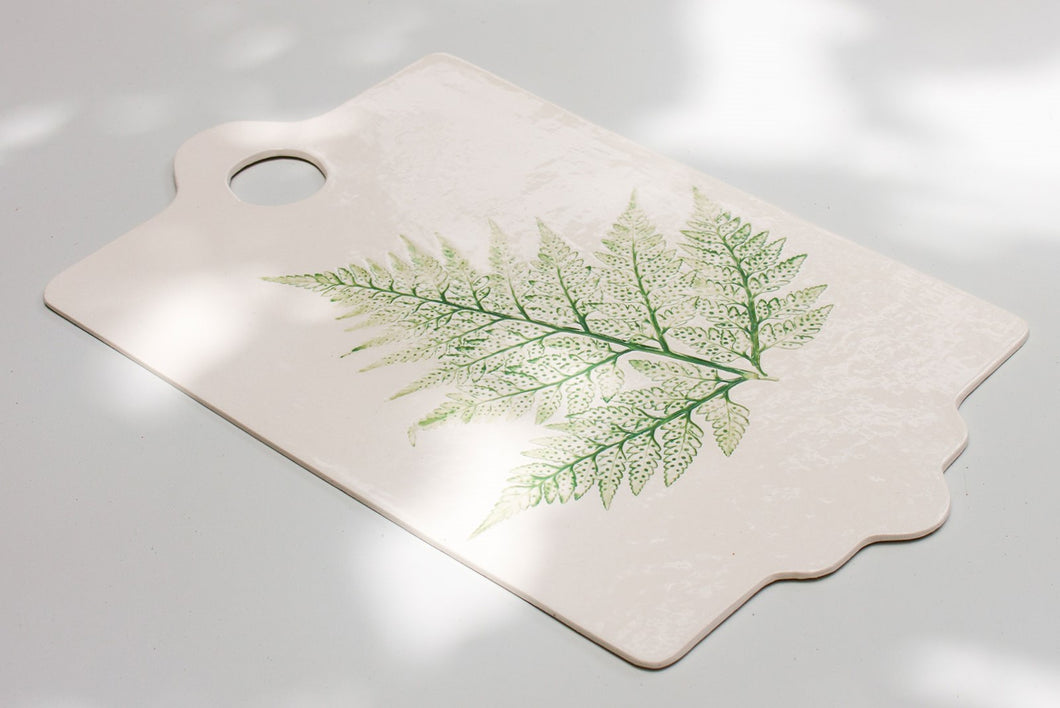 Rectangular Large Fern Cheese Platter - Green