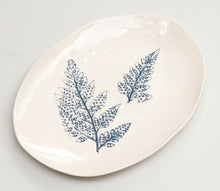 Load image into Gallery viewer, Oval Small Fern Cheese Platter - Blue
