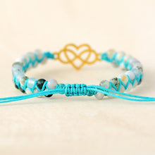 Load image into Gallery viewer, Gold Heart &amp; Turquoise Beaded Bracelet
