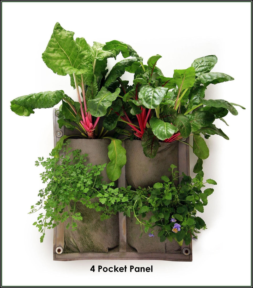 Vertical Veggie Garden With Shweshwe Trim - 4 Pocket