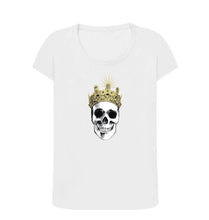 Load image into Gallery viewer, Skull Crown T-shirt - Ladies Cut - White
